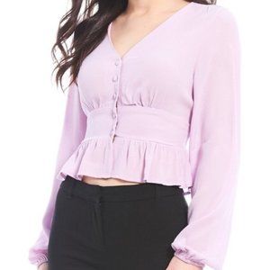Takara Long Sleeve Peplum blouse